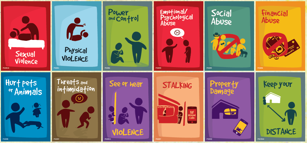 Blurred borders cards (family violence graphics)