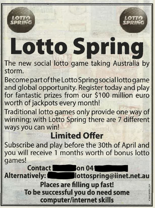 Lotto Spring newspaper advertisement.jpg