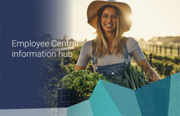 Image of farm worker with link to Employee central information hub