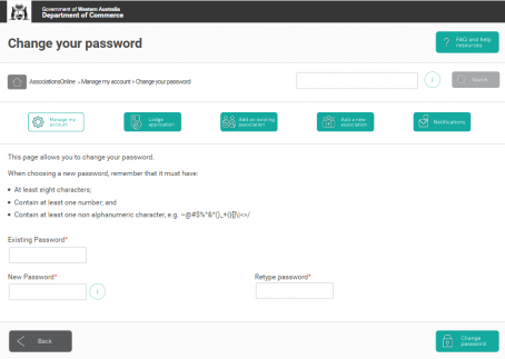 AssociationsOnline password